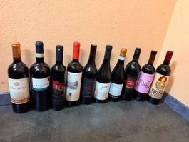 Wein-Lot ca. 70 Flaschen diverse Rotweine mit Jahrgang Angab