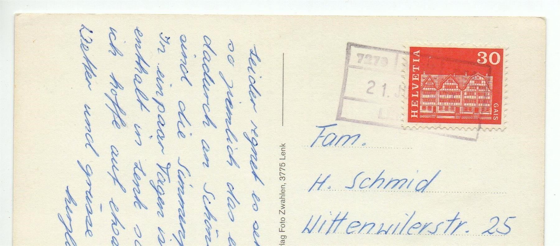 Cartoline postali: LENK 5 Ansichten - Stempel Bahn – Usato da Jona venduto da philajona 1