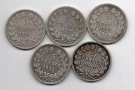 (2453) Frankreich, 5 x 5 Francs, 1832-1843, ss-vz