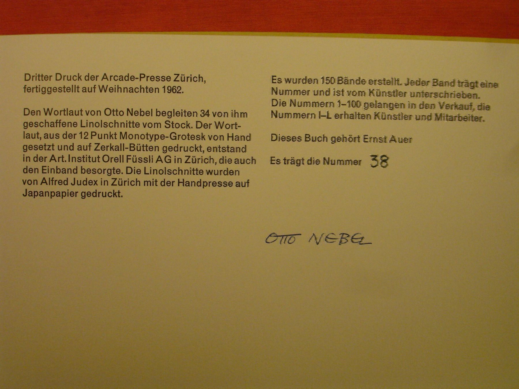 Libri: OTTO NEBEL: GOLDENE SPUR, ORIGINAL-LINOLSCHNITTE – Usato da Grüningen venduto da Kartensammler 6