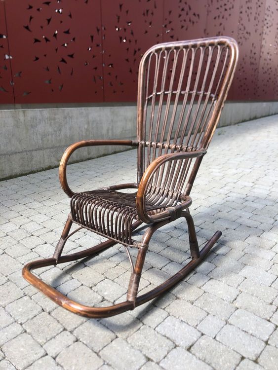 Vintage Schaukelstuhl, Rattan/Bambus Kaufen auf Ricardo
