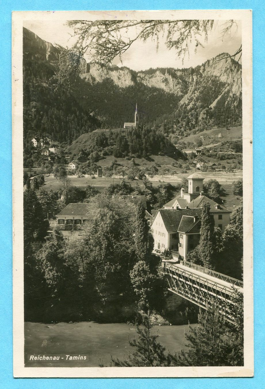 Cartoline postali: Reichenau - Tamins 1927 – Usato da Opfikon venduto da Prophila