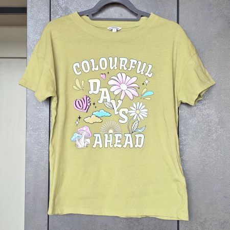 🐸 C&A T-SHIRT S COTTON COLOURFUL DAYS AHEAD