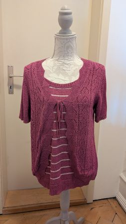 Sommerliches Strick Top / Bolero einteilig Pink, Gr. L/XL