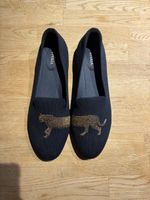 Vivaia Women's Navy Flats With Leopard Print Size 43