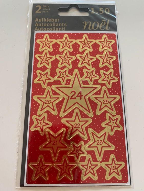 Weihnachts Flaschenetiketten 1-24 - Adventskalender Aufkleber Für Weinflaschen | 24 Stück 11x10cm