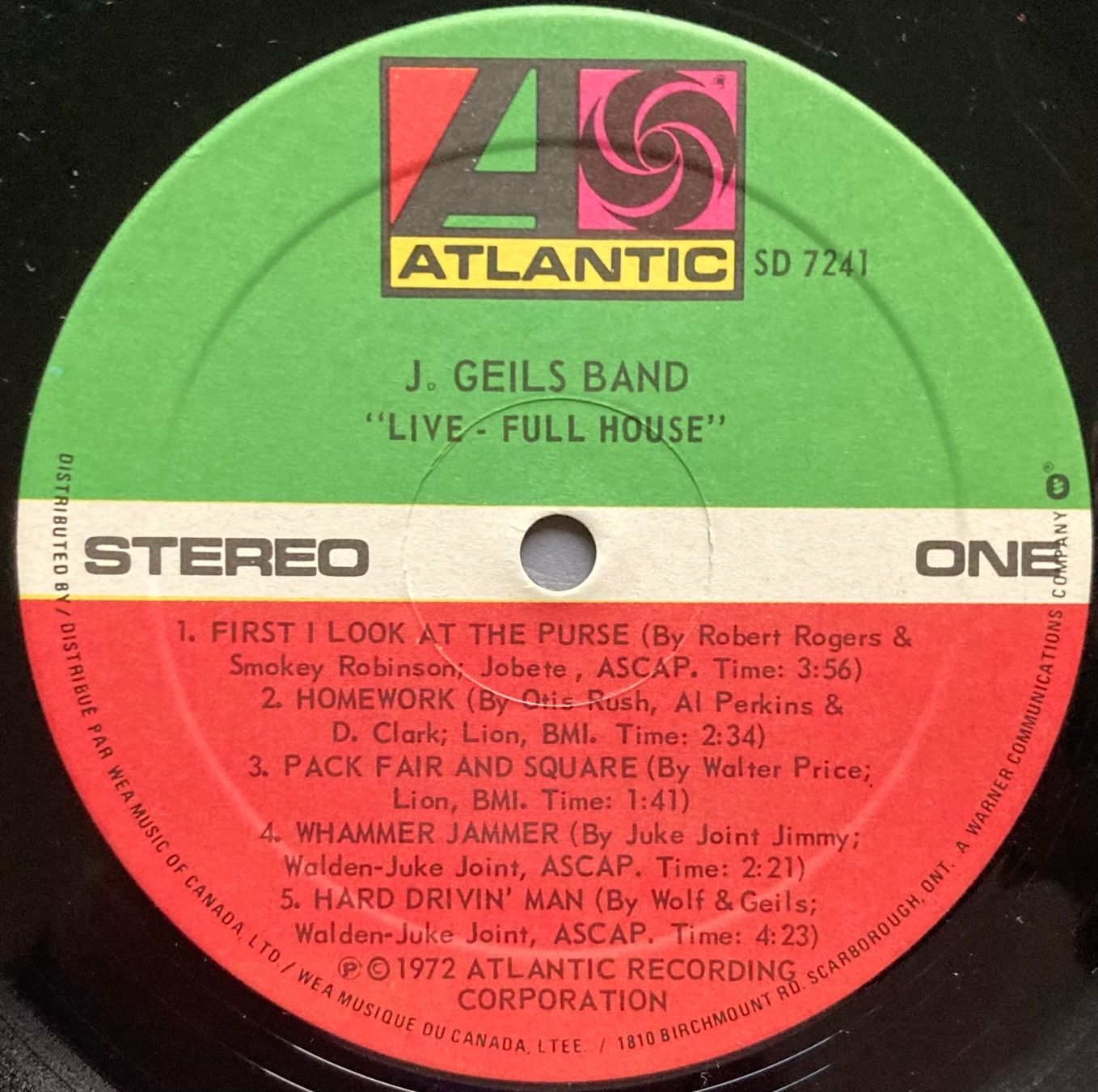 Dischi in vinile: THE J. GEILS BAND - "LIVE" FULL HOUSE – Usato da Poliez-Pittet venduto da Newtown-Records 2