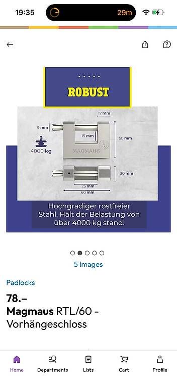 Lucchetti: Magmaus Vorhängeschloss – Usato da Bern venduto da jac_5hjp 1