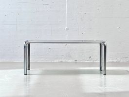 Couchtisch aus Chromstahl und Rauchglas, 1970er Jahre