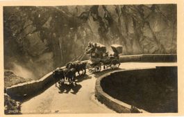 Gotthard   UR  -    Post-Kutsche in der SCHÖLLENEN