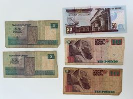 Lot de billets égyptiens – 80 livres égyptiennes