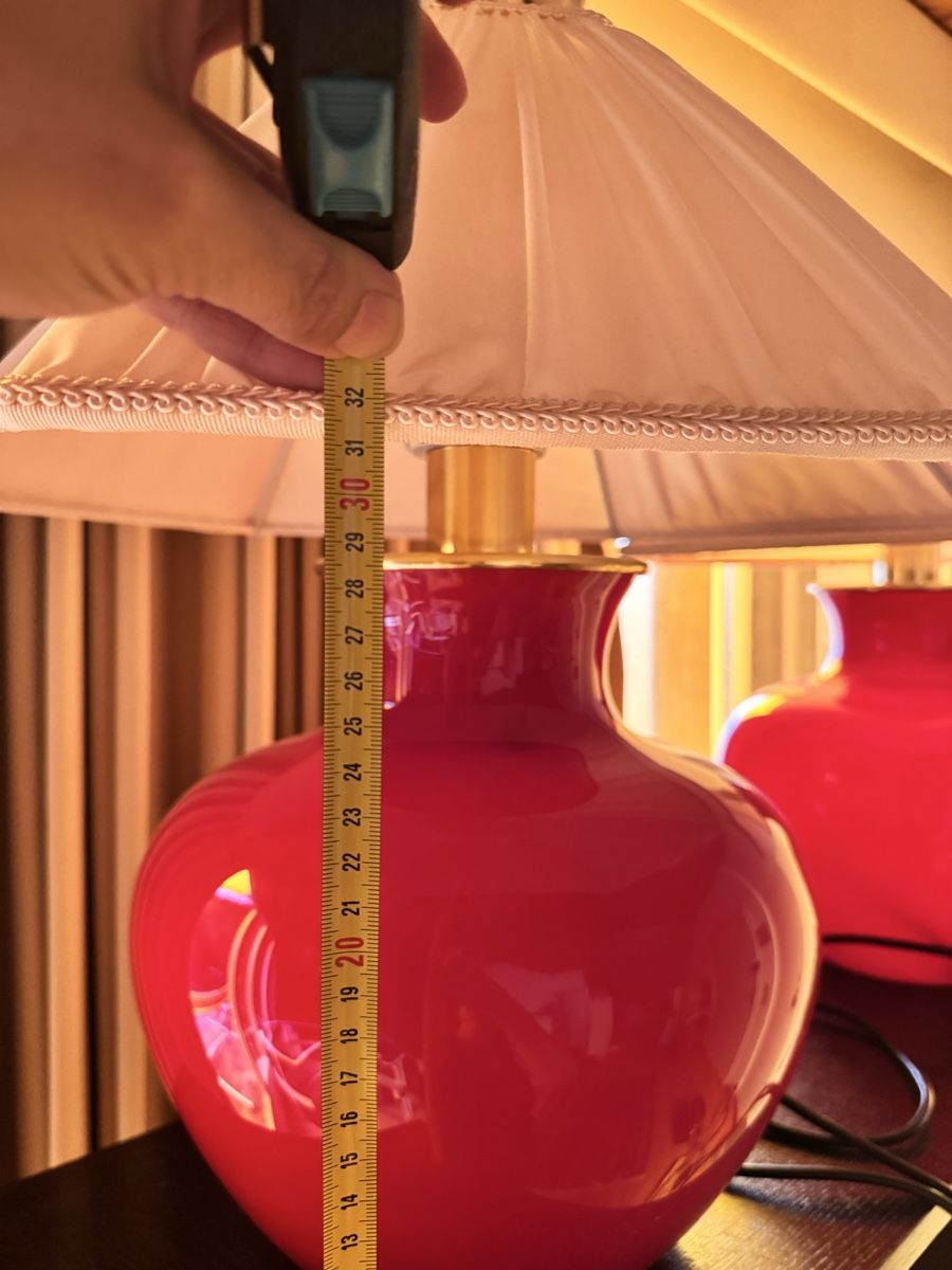 Murano Lampen: 2 rote Murano Tischlampen – Gebraucht aus Bern von Cardi11 1