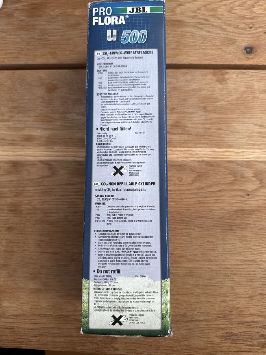 Aquarium: JBL ProFlora U 500 CO2 Zylinder neu – Neu und originalverpackt aus Herdern von bor_sm5b 1