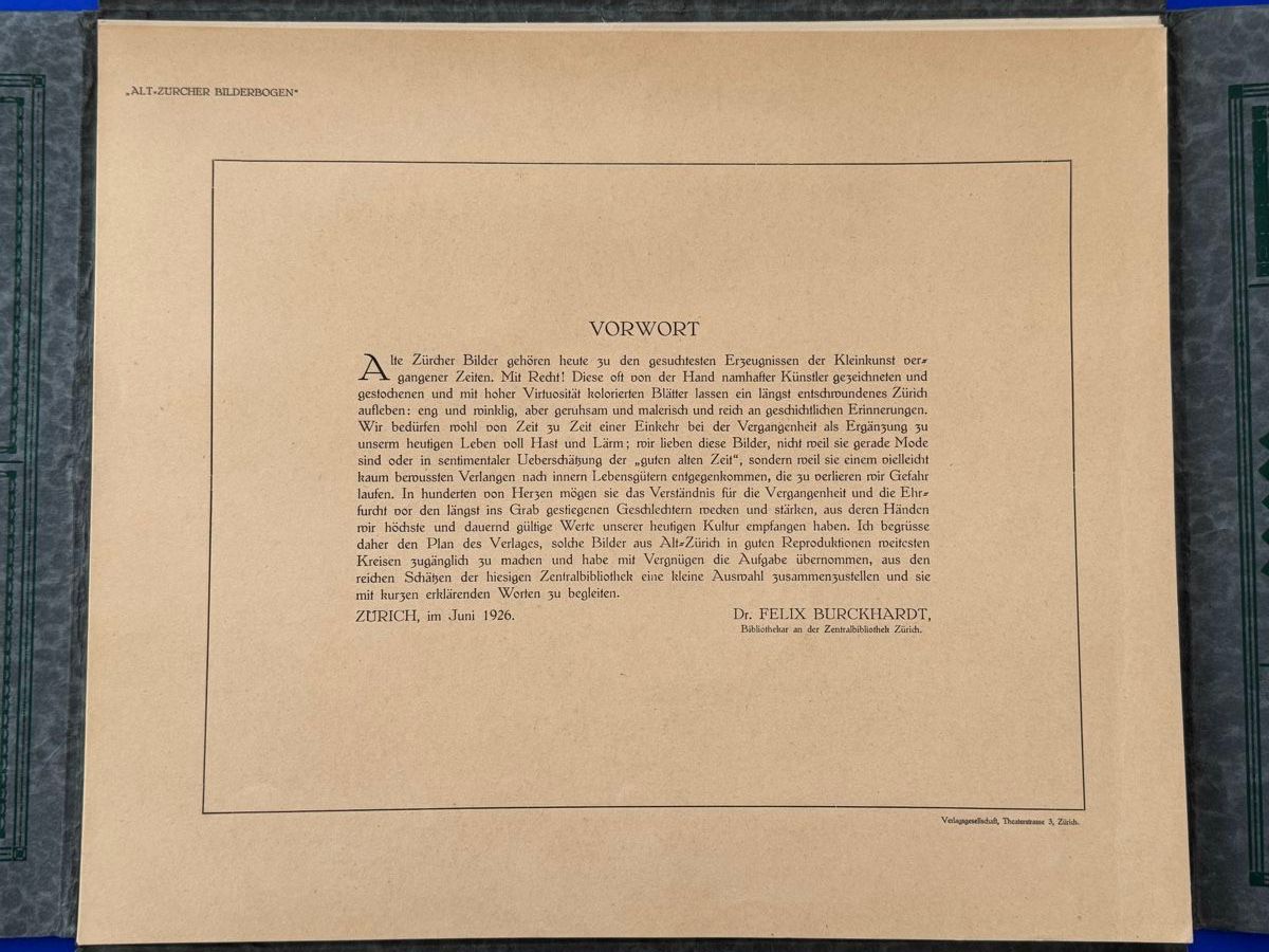 Bücher: Alt-Zürcher Bilderbogen. 1926 – Gebraucht aus Adliswil von buch_und_kunst 2