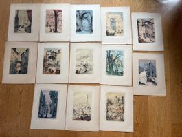 Rares : 13 gravures / eau fortes - Luc Lafnet 1931