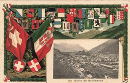 Bellinzona TI Saluto da Bellinzona Stemma Cantoni Svizzeri
