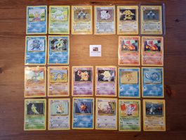 22 Pokemon Base Set Karten Englisch Vintage Wotc