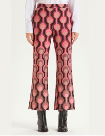 neue Maliparmi Hose Gr. 36 Retro Muster rosa 7/8 pink rot
