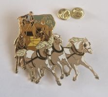 Kutsche Pferde Pin Anstecker - Seltenes Sammlerstück!