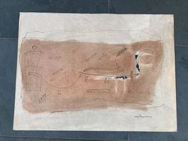 Max Papart (1911–1994), Abstrakte Arbeit auf Papier signiert