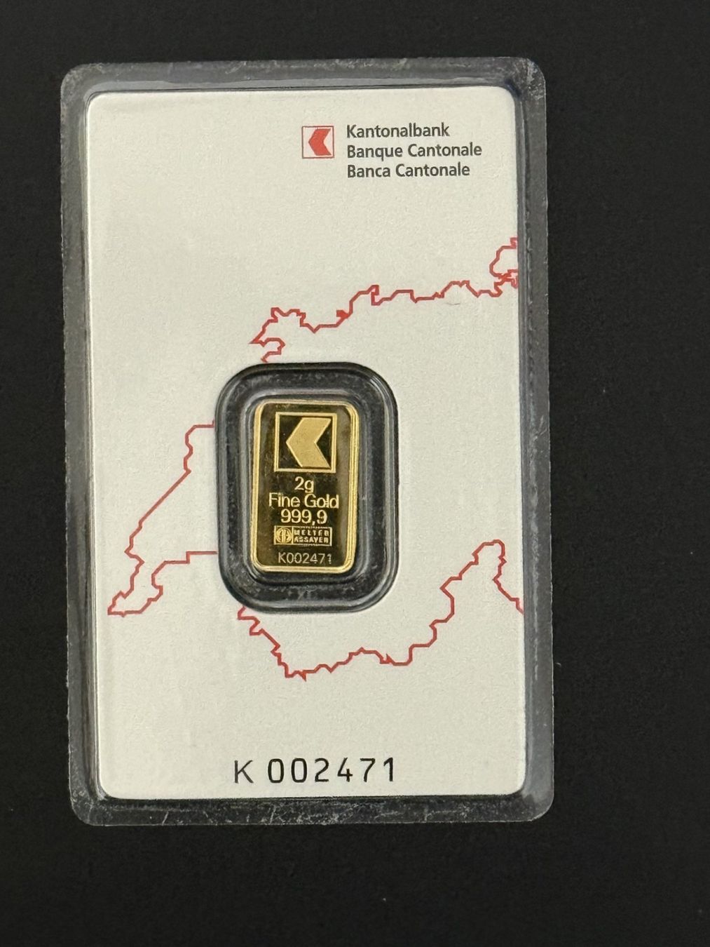 Edelmetalle: Goldbarren 2 g Kantonal Bank – Neu und originalverpackt aus Untersiggenthal von byiggy