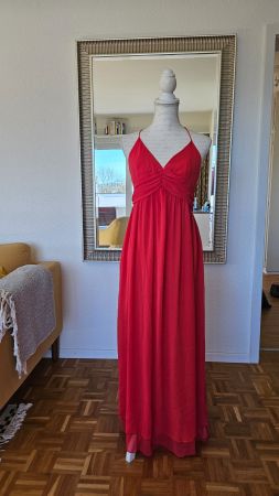 Korallenrotes festliches Abendkleid (Naf Naf, Gr. 36)