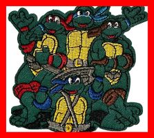 Aufnäher Aufbügler Badge Ninja Turtley Schildkröten Pizza