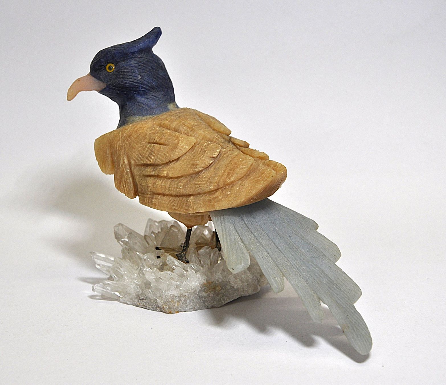 Mineralien & Heilsteine: Vogel geschnitzt aus Mineralien – Neu (gemäss Beschreibung) aus Grabs von Fadenquarz 3