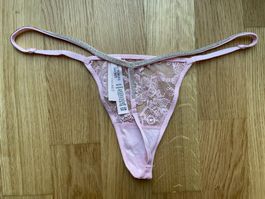 Victoria’s Secret Shine Strap V-String Lace Thong S NEW