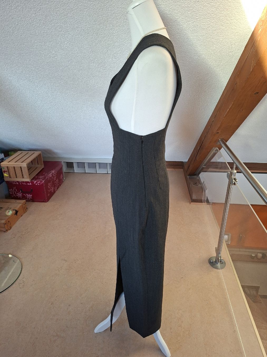 Vestiti: Hirsch Stretch Kleid, Bleistiftrock, Grau, ca. Grösse 36/38 – Usato da Klingnau venduto da vollmond36 1