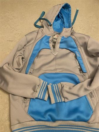 Hoodie grau/blau Half-Zip – Gr. M