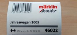 Märklin Insider-Jahreswagen 2005 Spur H0 Art.Nr. 46022 & OVP