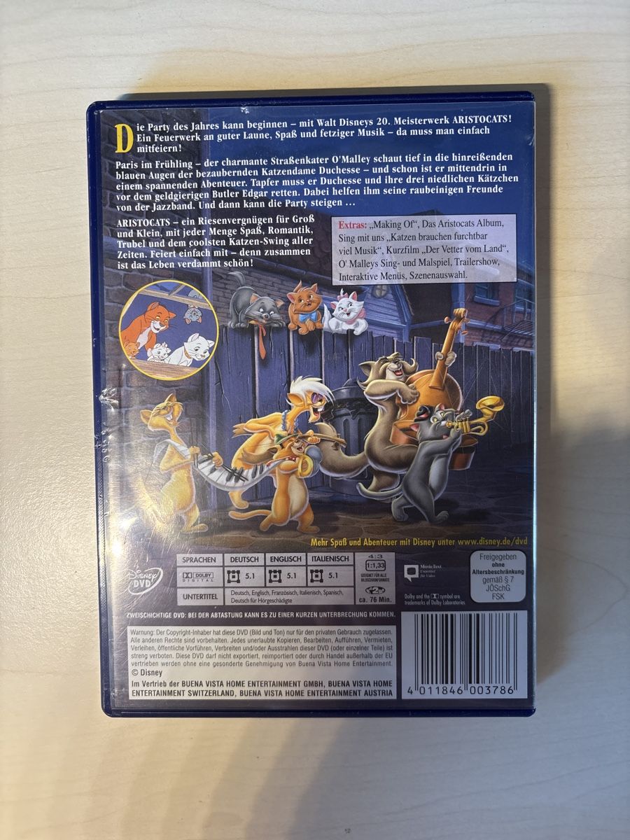 Tutti i DVDs: Aristocats (2904)  – Usato da Ruswil venduto da Slivio_ 1