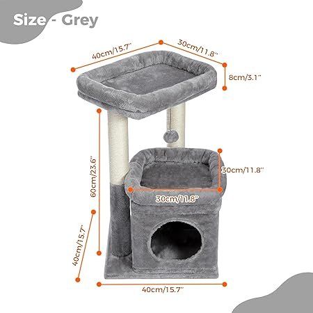 Tiragraffi: Kleiner Katzenbaum, mehrstöckiger Katzenturm , Grau – Nuovo e nell'imballaggio originale da Oberentfelden venduto da Sch_md58 1