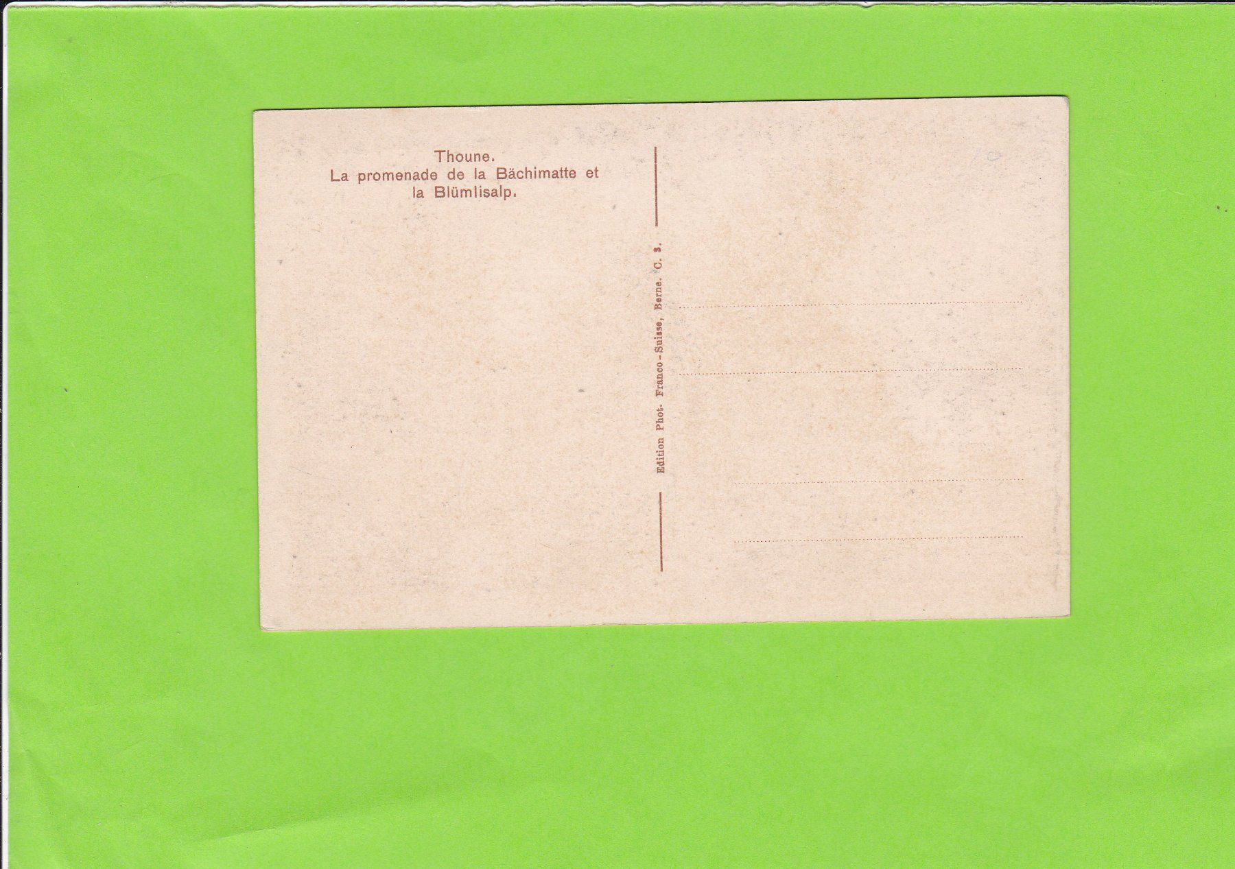 Cartes postales: Thun-die Bächimatte – D'occasion à St. Peterzell par neckertal 1