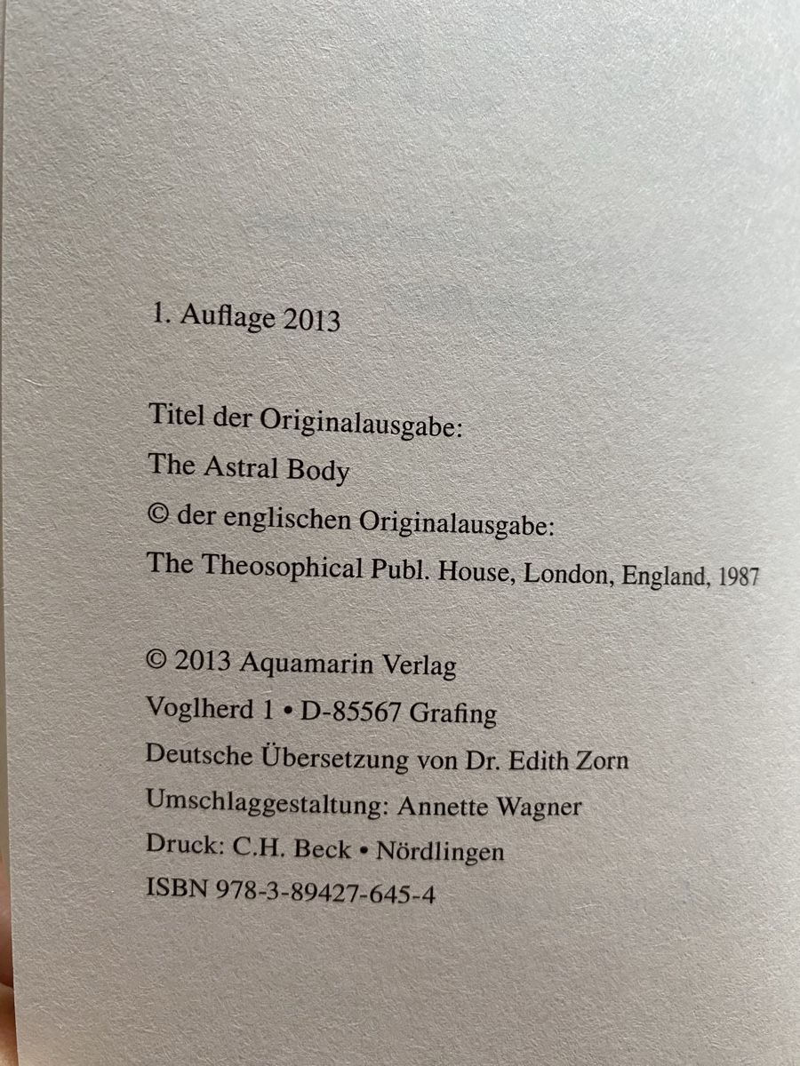 Libri: Der Astral Körper - Arthur E. Powell – Usato da Schwarzenburg venduto da Michellu 4