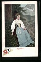 Junge Frau in Appenzeller Tracht vor Ber