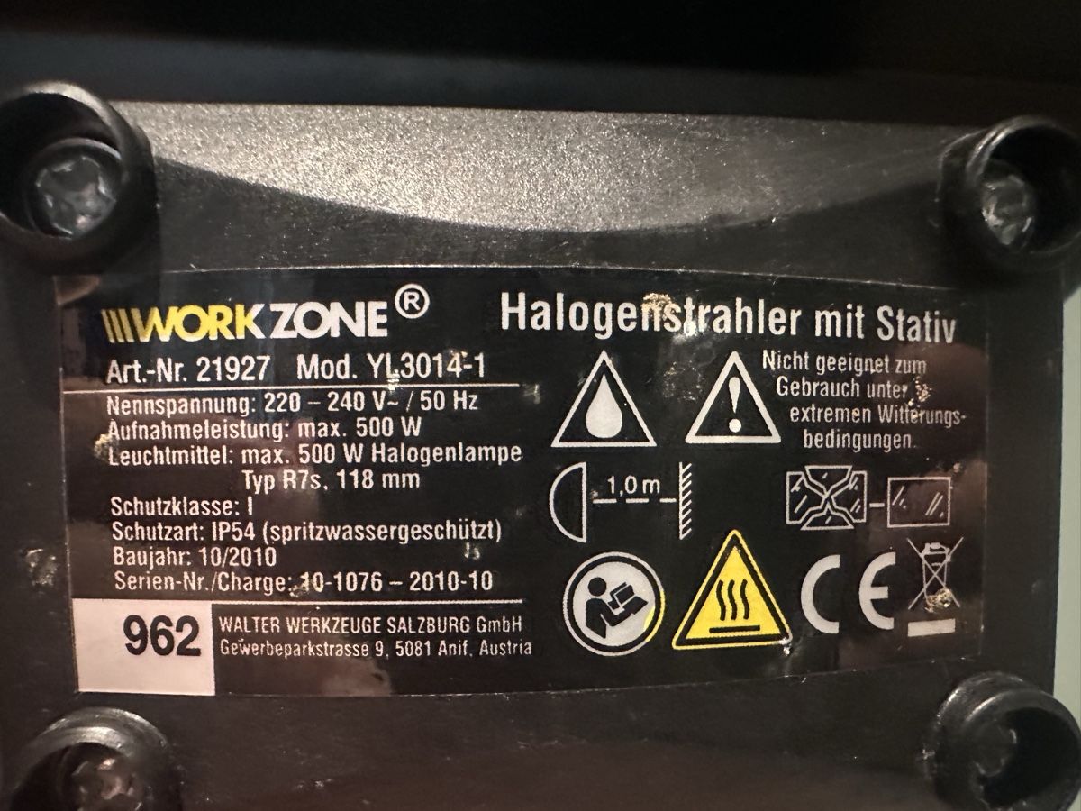Lampen: Baulampe von Workzone – Gebraucht aus Wangen b. Olten von kellybundy31 1