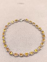 Vintage 925er Silber Armband mit Citrin Edelsteinen Top