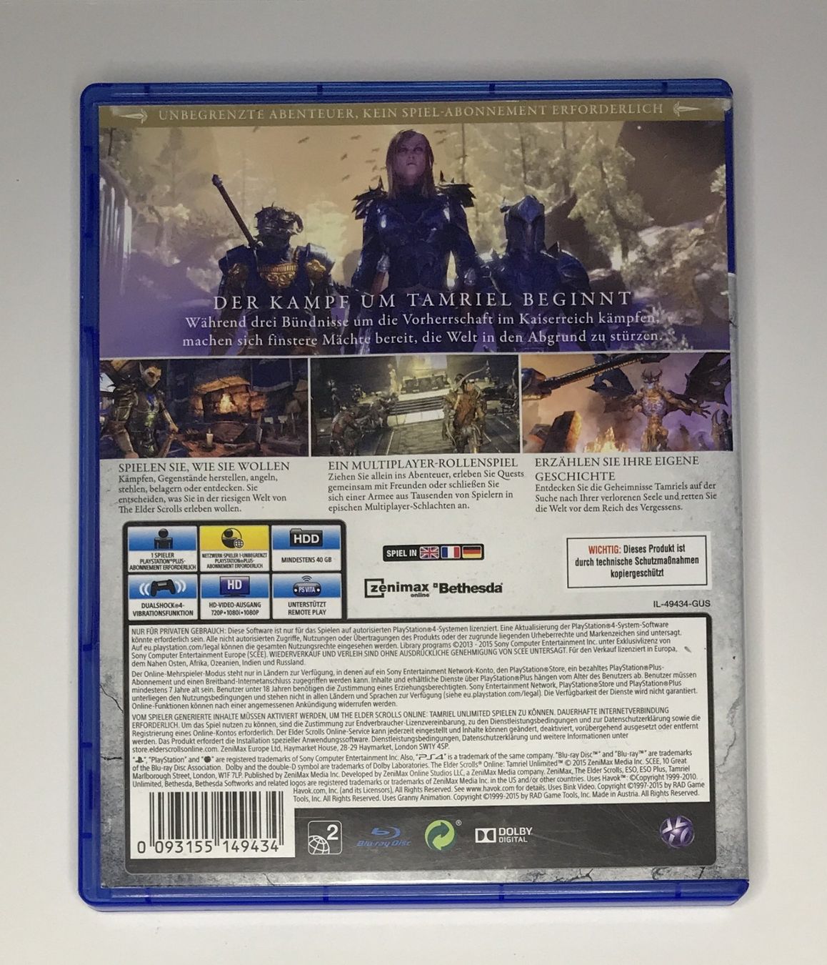 Giochi: PS4 - The Elder Scrolls Online: Tamriel Unlimited – Usato da Allschwil venduto da Bullach 2