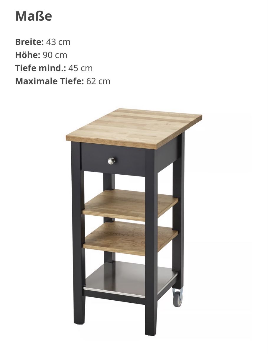 Tische: STENSTORP Servierwagen, schwarzbraun/Eiche, 45x43x90 cm – Gebraucht aus Schübelbach von 81steffi81