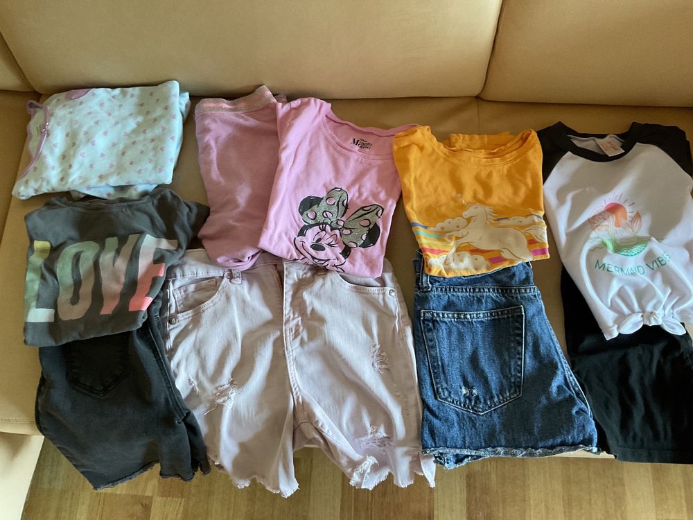 Kleiderpaket Mädchen 12 Jahre, T-Shirts, Shorts, Leggings