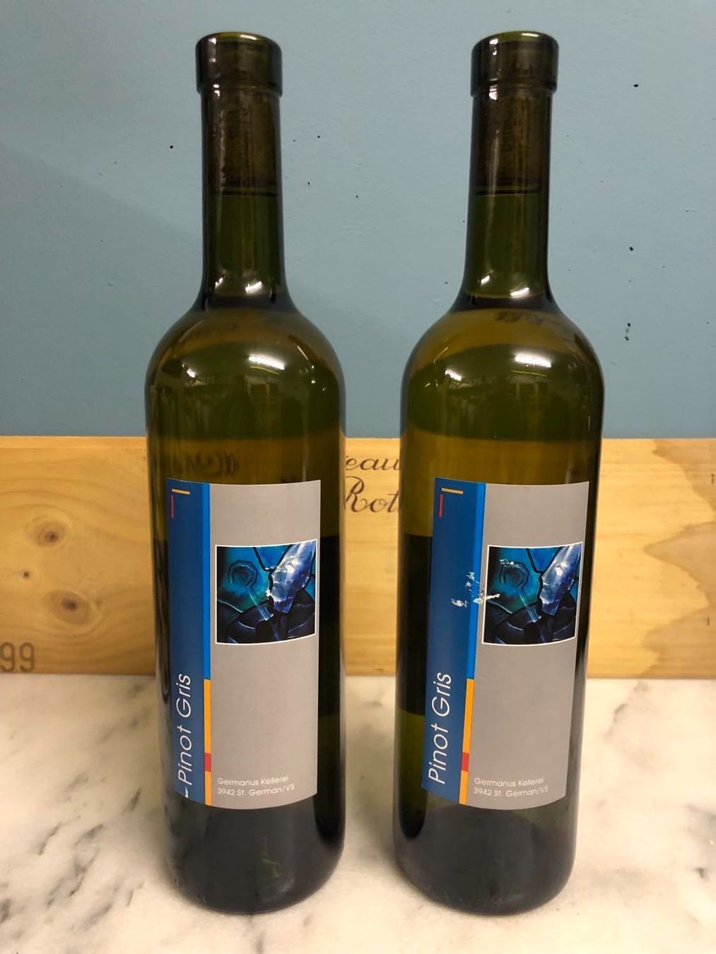 Wein: 2 FLASCHEN 2022 PINOT GRIS GERMANUS KELLEREI – Neu und originalverpackt aus Münchenstein von weinundspirituosen 1