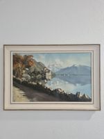 Tableau peinture à l'huile signé Château Suisse