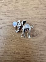 Brosche Christian Dior Elefant mit Perle und Strass Steinen
