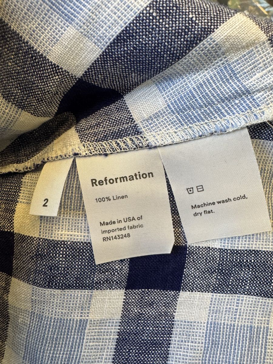 Reformation Vestiti: Reformation Linen Gingham Dress US2 – Usato da Zürich venduto da mar_2f5c 3