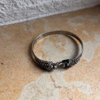 Antiker Armreif, Silber, DRACHEN mit Verschluss, Vintage