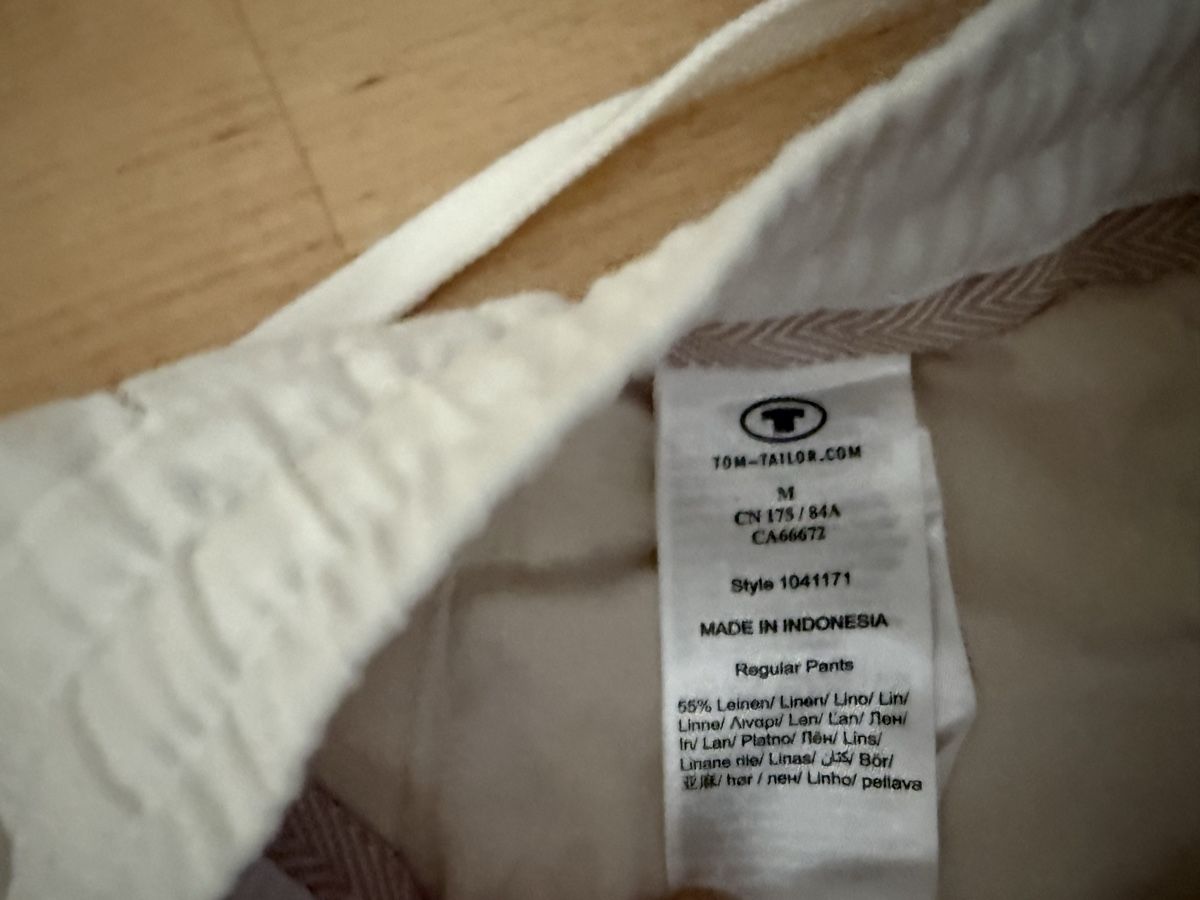 Tom Tailor Pantaloni: Tom Tailor Linen Pants, Size M, White, Summer Ready! – Usato da Zürich venduto da Vma_reuse 2