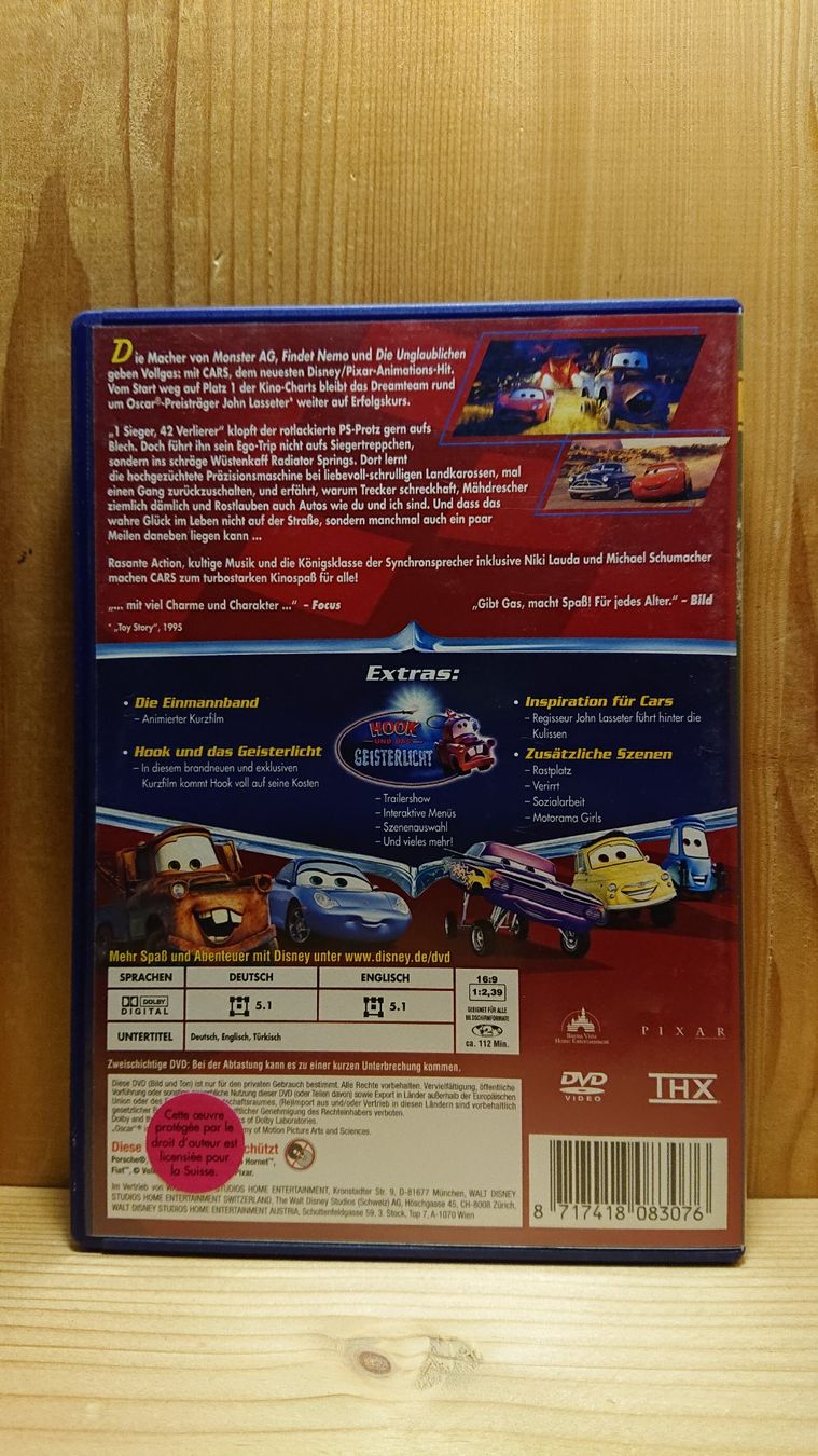 Tutti i DVDs: CARS DVD Disney Pixar – Usato da Wilderswil venduto da Exebub 1
