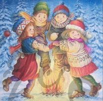 Serviette kinder am feuer (w143) 2Stk.